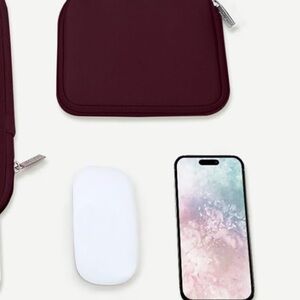 Burgundy Small Case for Tech Accessories (Laptop Sleeve NOT included)